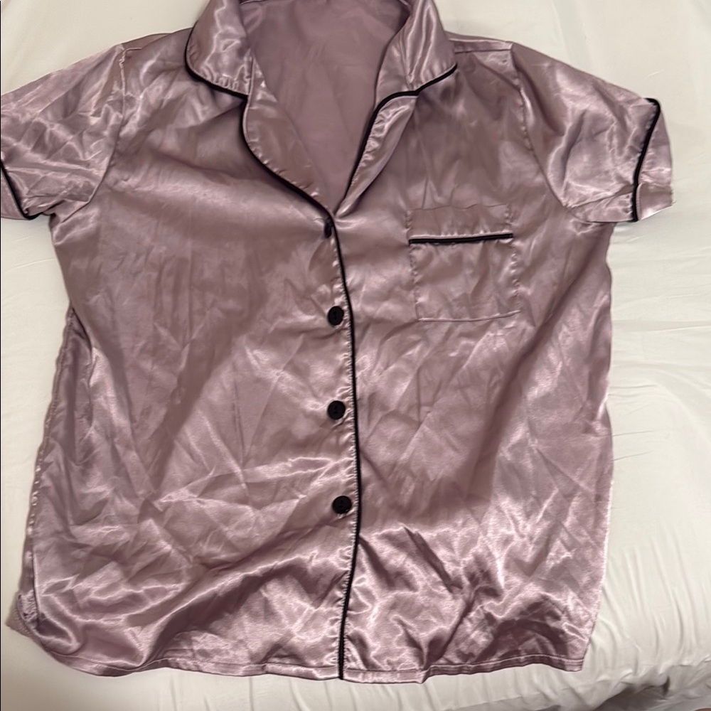 Silky Purple Pajama Set